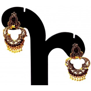 Golden Oxidized Earrings Jhumka Jhumki Ethnic Imitation Jewelry Drop Dangle EA85